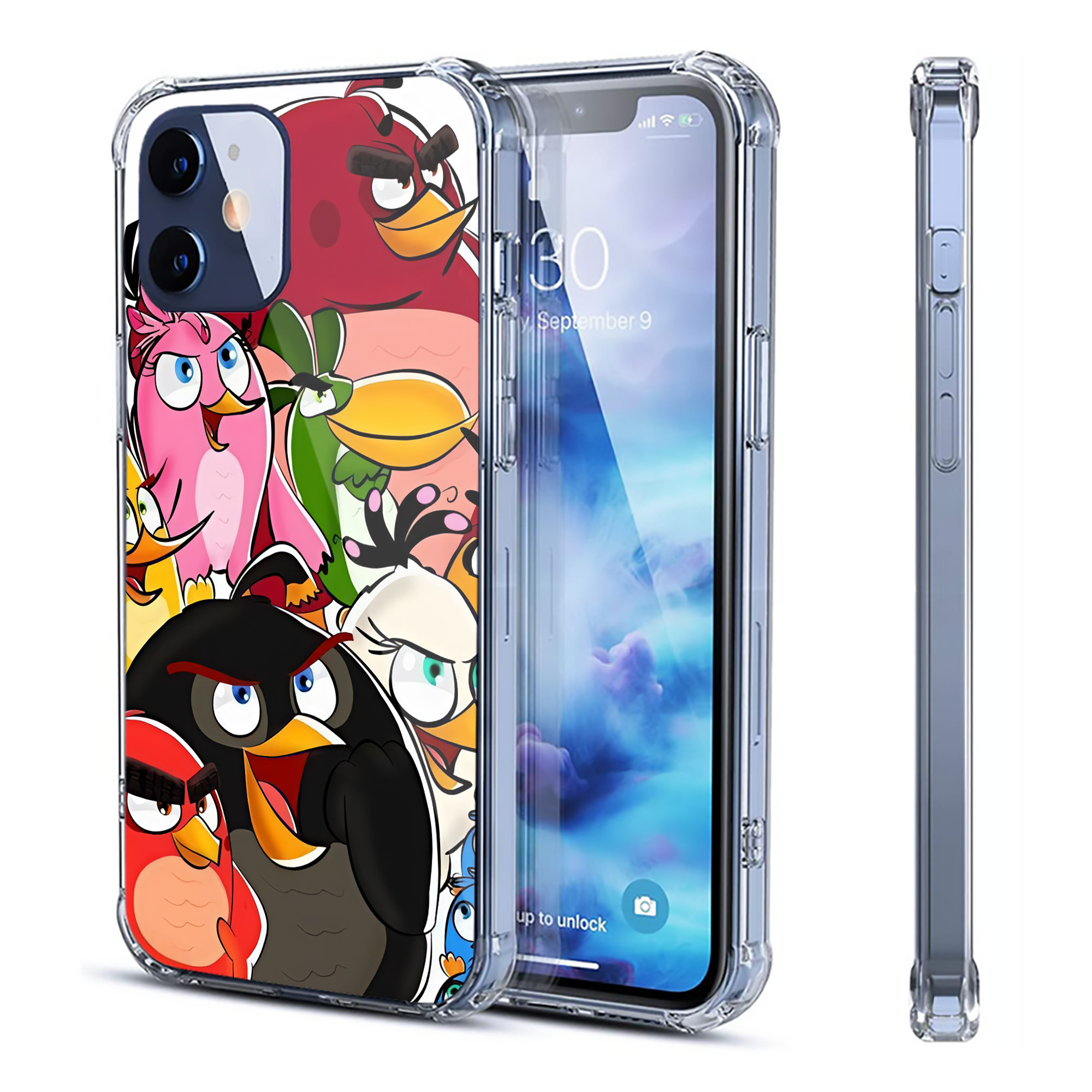 （画像用） Angry Birds アングリーバード 【iPhone 12シリーズ対応】透明スマホケース（クリアソフトケース）